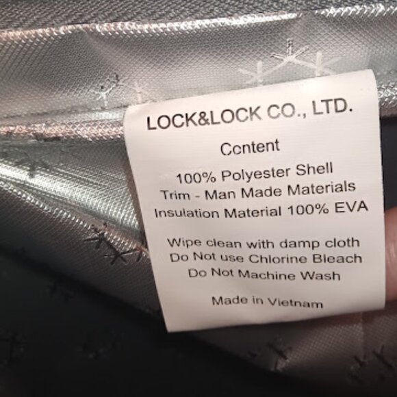 LOCK & LOCK Insulated Cooler Tote Bag 2 Tone Gray - Picture 7 of 14